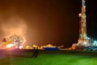 Lapangan eksplorasi gas di Desa Tanjung, Kecamatan Saronggi, Sumenep. (ISTIMEWA)