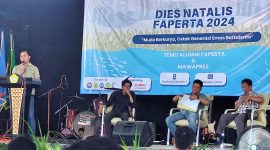 Ketua IKA Faperta Universitas Trunojoyo Madura, Mat Saleh saat menyampaikan sambutan perdana.