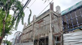 Proyek pembangunan gedung Perpusda Pamekasan.