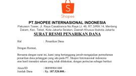 Tangkapan layar penarikan dana yang ternyata penipuan.