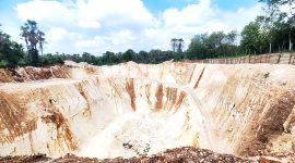 Penampakan tambang galian C di Desa Rombasan, Kecamatan Pragaan, Kabupaten Sumenep, Madura, Jawa Timur. (FOTO: ISTIMEWA)