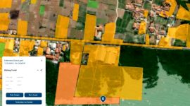 Tangkapan layar pantauan citra satelit melalui laman bhumi.atrbpn.go.id yang menunjukkan peta SHM di Desa Ambat, Kecamatan Tlanakan, Pamekasan.
