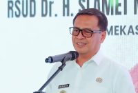 Pj Bupati Pamekasan Masrukin saat menghadiri kegiatan di RSUD Slamet Martodirdjo Pamekasan. 