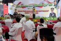 Kapolres Sampang AKBP Hartono menyampaikan sambutan saat peringatan Nuzulul Quran.