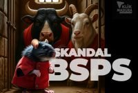 Ilustrasi skandal korupsi BSPS. (Sumber: META AI yang disempurnakan)