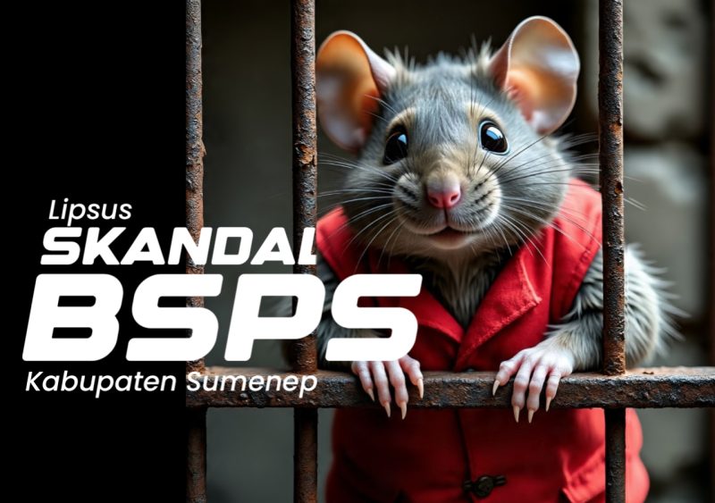 Karikatur lipsus dugaan korupsi BSPS Kabupaten Sumenep. (Sumber gambar: META AI yang disempurnakan)