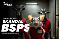 Ilustrasi lipsus dugaan skandal mega korupsi BSPS Sumenep. (SUMBER: META AI yang Disempurnakan)