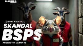 Ilustrasi lipsus dugaan skandal mega korupsi BSPS Sumenep. (SUMBER: META AI yang Disempurnakan)