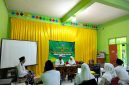 KHIDMAT: Ketua Yayasan Al-Faqih Muhammad Bilfaqih, S.Sos menghadiri raker dan pelantikan Kepsek di LPI Abfa Pamekasan. (LAILIYATUN NURIYAH/KLIK MADURA).
