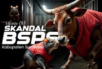 Karikatur lipsus skandal BSPS Kabupaten Sumenep. (SUMBER: META AI yang Disempurnakan)