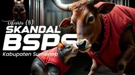 Karikatur lipsus skandal BSPS Kabupaten Sumenep. (SUMBER: META AI yang Disempurnakan)