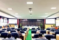 Suasana Rapat Paripurna DPRD Pamekasan dengan agenda jawaban bupati atas penyampaian PU Fraksi terkait RPJMD. (MOH. IQBALUL KHAVEI MZ / KLIKMADURA)