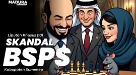 Ilustrasi liputan khusus dugaan skandal mega korupsi BSPS Sumenep. (META AI yang Disempurnakan)