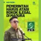 Flyer berisi pernyataan Anggota Komisi C DPRD Jatim, Nur Faizin terkait rokok ilegal di Madura. (SUMBER FOTO: TikTok DPW PKB Jatim)