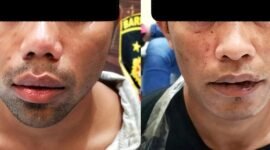 Dua tersangka kasus dugaan curanmor saat ditangkap personel Polres Sampang. (ISTIMEWA)