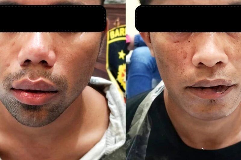 Dua tersangka kasus dugaan curanmor saat ditangkap personel Polres Sampang. (ISTIMEWA)