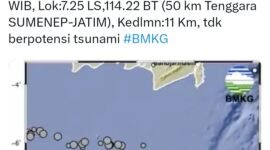 Tangkapan layar rilis Badan Meteorologi, Klimatologi, dan Geofisika (BMKG).