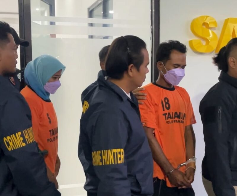 Mantan pasangan suami istri, Nawiski dan SA, tersangka dalam kasus pembunuhan berencana di area penambangan Batu Bata di Desa Lesong Daya, Kecamatan Batumarmar, Pamekasan. (DOK. KLIKMADURA)