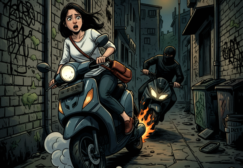 Gambar ilustrasi perempuan jadi korban begal. (GEMINI AI)