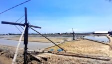 Lahan garam di Kecamatan Pademawu, Kabupaten Pamekasan. (MOH. IQBALUL KHAVEI MZ / KLIKMADURA)