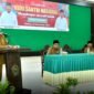 Wakil Bupati Sumenep KH. Imam Hasyim memberikan sambutan saat pelaksanaan Musabaqah Qira’atil Kitab. (KLIKMADURA)