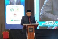 Direktur Utama Klik Madura, H. Muhammad Mukit, ST, MT saat menyampaikan sambutan pada kegiatan Gebyar Pendidikan yang dihadiri 1000 guru. (DOK. KLIKMADURA)
