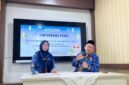 Pelaksana Tugas (Plt) Direktur RSUD Smart Pamekasan, dr. Syaiful Hidayat didampingi wakil direktur saat gelar konferensi pres. (MOH. IQBALUL KHAVEI MZ / KLIKMADURA)