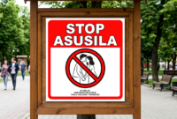 Gambar ilustrasi imbauan stop asusila. (Gemini AI)