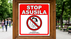 Gambar ilustrasi imbauan stop asusila. (Gemini AI)
