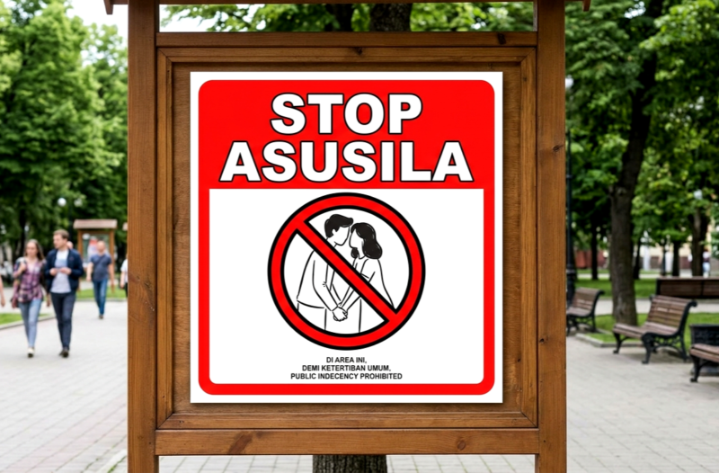 Gambar ilustrasi imbauan stop asusila. (Gemini AI)