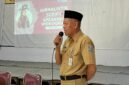 Kepala SMAN 1 Pamekasan, Ali Umar Arhab menyampaikan sambutan saat pembukaan BTS. (YUSRIL RAHMAN SYAKUR / KLIKMADURA)
