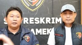 Kasat Reskrim Polres Pamekasan, AKP Yoyok Hardianto saat menyampaikan keterangan pers. (DOK. KLIKMADURA)