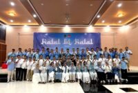 Perwakilan SPPG Sekabupaten Pamekasan foto bersama usai halal bihalal di PJA Pamekasan. (DOK. KLIKMADURA)