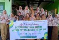 Tim Skrining Kanker Serviks Puskesmas Pademawu foto bersama usai kegiatan. (ISTIMEWA)