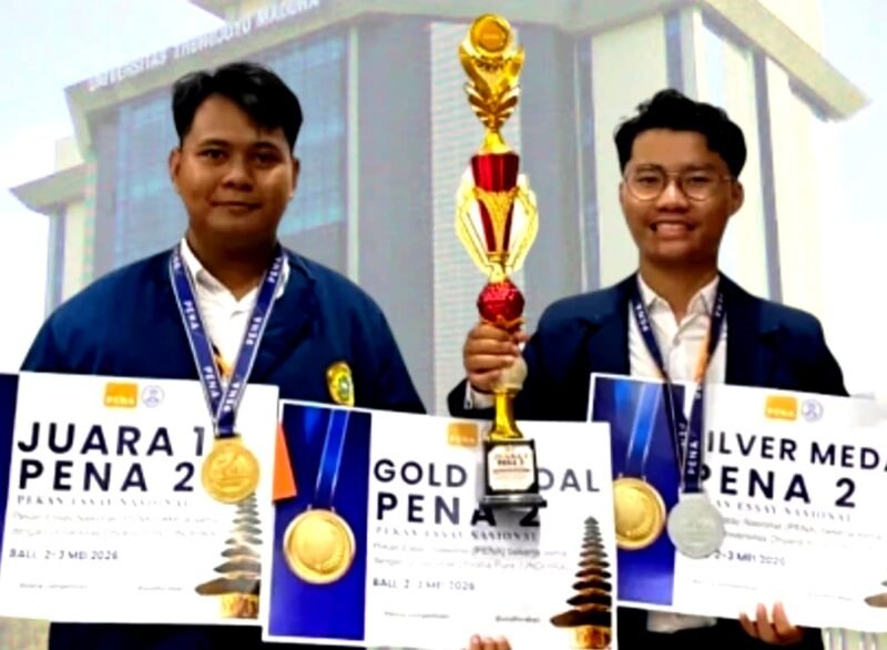 Dua mahasiswa teknik UTM peraih juara dalam ajang Pekan Essay Nasional (PENA). (ISTIMEWA)