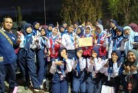 Tim PMR PMI Unit MTsN Bangkalan foto bersama usai borong prestasi. (ISTIMEWA)