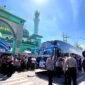 Jamaah haji Kabupaten Pamekasan sudah berada di dalam bus menuju Asrama Haji Surabaya (LAILIYATUN NURIYAH/KLIK MADURA).