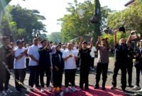 Civitas akademik FKIP UTM saat launching rangkaian dies natalis. (ISTIMEWA)