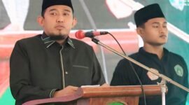Bupati Sumenep Achmad Fauzi Wongsojudo menyampaikan sambutan pada kegiatan Pelantikan PCNU Sumenep. (KLIKMADURA)