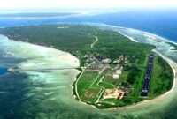 Pemandangan dari udara Shorebase PT Kangean Energy Indonesia Ltd. (KEI) di Pulau Pagerungan Besar, Kecamatan Pulau Sapeken, Kabupaten Sumenep. (ISTIMEWA)
