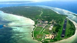 Pemandangan dari udara Shorebase PT Kangean Energy Indonesia Ltd. (KEI) di Pulau Pagerungan Besar, Kecamatan Pulau Sapeken, Kabupaten Sumenep. (ISTIMEWA)
