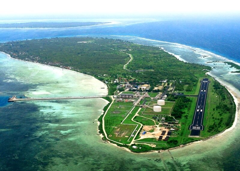Pemandangan dari udara Shorebase PT Kangean Energy Indonesia Ltd. (KEI) di Pulau Pagerungan Besar, Kecamatan Pulau Sapeken, Kabupaten Sumenep. (ISTIMEWA)