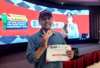 H. Taufiqurrahman MP menunjukkan medali emas usai menang di Kejuaraan Catur Internasional FIDE 2026. (DOK. KLIKMADURA)