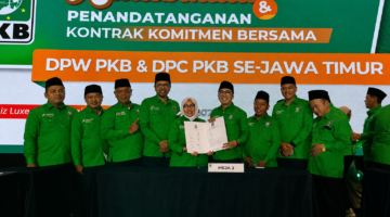 Para calon ketua DPC PKB Sumenep foto bersama usai penandatanganan kontrak komitmen bersama beberapa waktu lalu. (ISTIMEWA)
