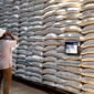 Petugas tengah melakukan pengecekan stok beras di gudang penyimpanan Bulog Sub Divre XII Madura. (MOH. IQBALUL KHAVEI MZ / KLIKMADURA)