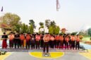 Peserta Perkajum SMAN 1 Pakong melaksanakan shalat magrib berjamaah. (KLIKMADURA)