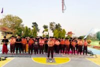Peserta Perkajum SMAN 1 Pakong melaksanakan shalat magrib berjamaah. (KLIKMADURA)