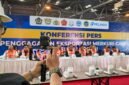 Suasana konfrensi pers penangkapan penyelendupan merkuri cair oleh bea cukai dan kepolisian. (KLIKMADURA)
