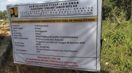 Papan nama Program Percepatan Peningkatan Tata Guna Air Irigasi (P3-TGAI) di Kabupaten Sampang. (KLIKMADURA)