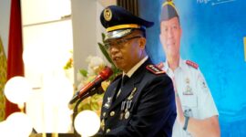 Kalapas Narkotika Kelas IIA Pamekasan Kusnan saat menyampaikan sambutan pada penyerahan SK salinan remisi. (KLIKMADURA)